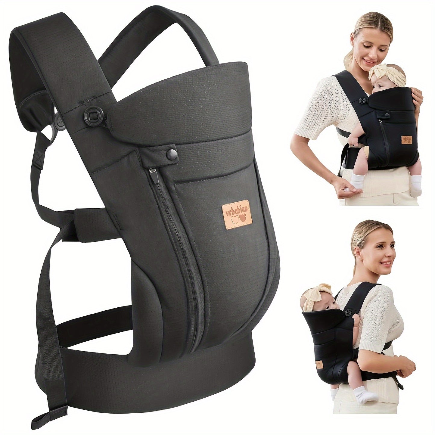 Vrbabies New Ergonomic Baby Carrier Newborn Toddler Wrap Carrier Hands Free Baby Sitting Support Sling Breathable Perfect For Infants Chest Sling For Babies Gift