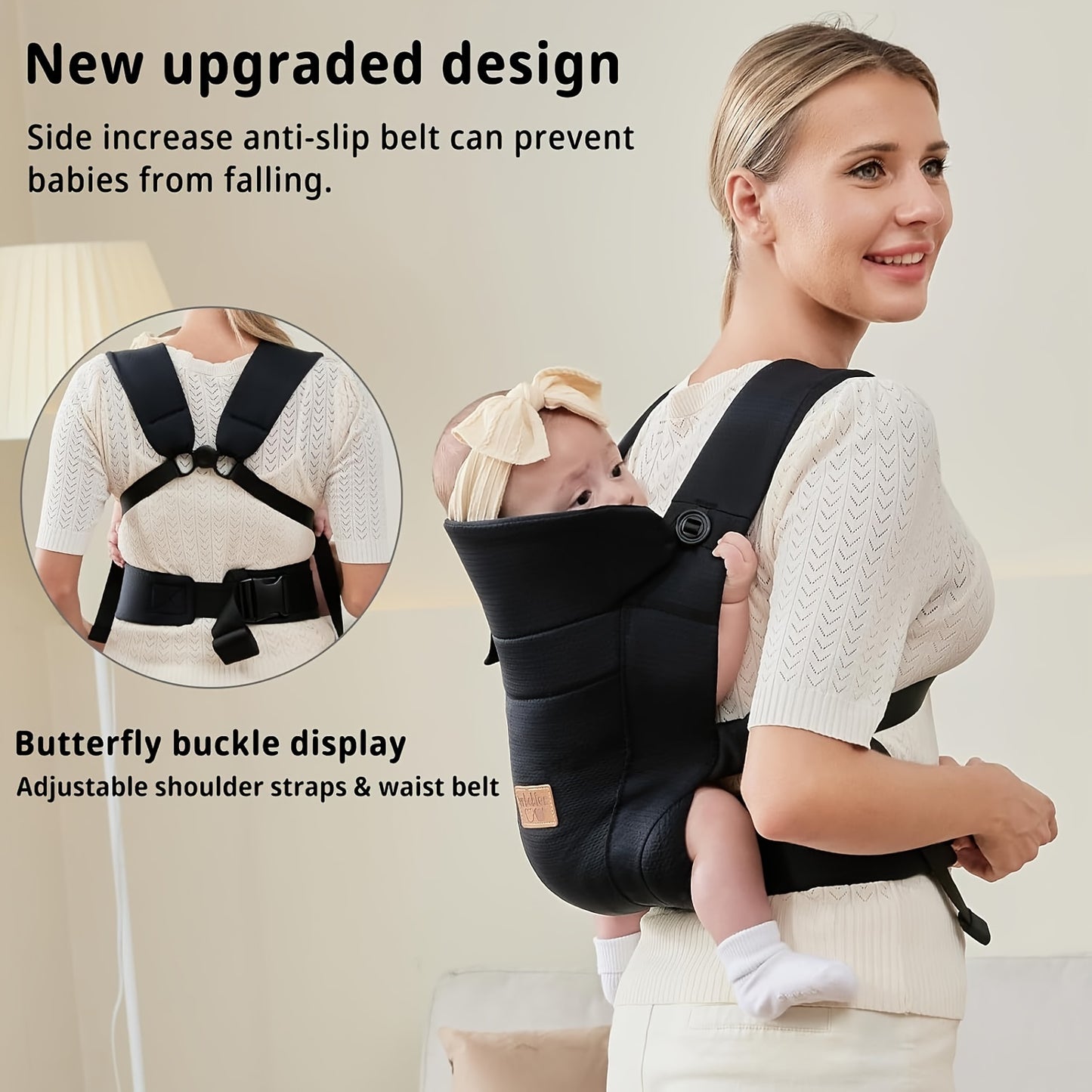 Vrbabies New Ergonomic Baby Carrier Newborn Toddler Wrap Carrier Hands Free Baby Sitting Support Sling Breathable Perfect For Infants Chest Sling For Babies Gift