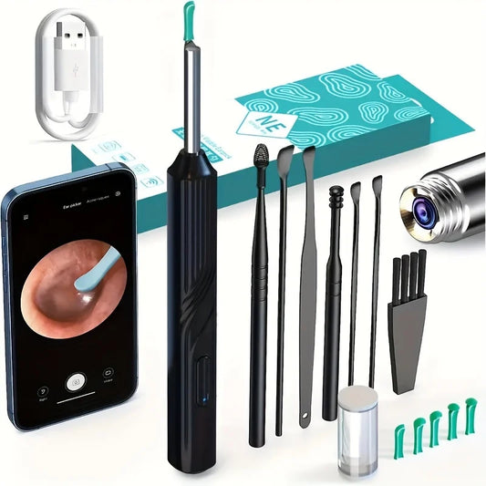 Smart Visual Ear Cleaner with 1296P Otoscope and USB-C Charging, Mini Camera Ear Wax Removal Tool and Health Care Set
