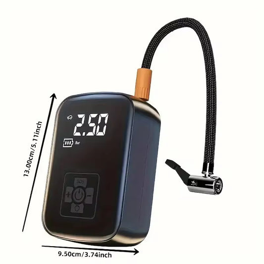 Wireless Electric Air Compressor for Tires - Inflator Pump for Motorcycles, Bicycles, Boats, and Inflatable Balls