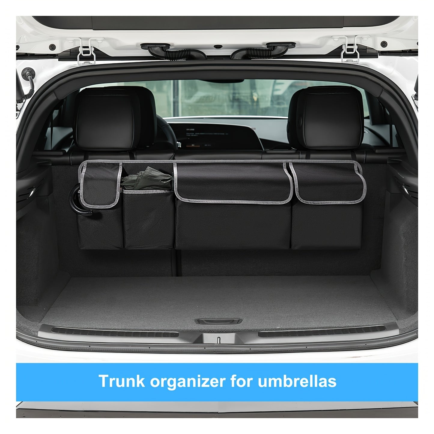 Universal Fit Car Seat Back Organizer, Large Capacity 600D Oxford Fabric with Multiple Pockets, Polyester Fiber Material, Vehicle Storage Solution