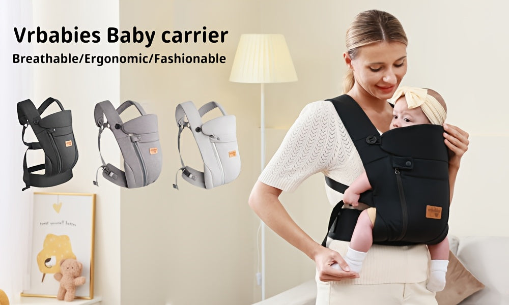 Vrbabies New Ergonomic Baby Carrier Newborn Toddler Wrap Carrier Hands Free Baby Sitting Support Sling Breathable Perfect For Infants Chest Sling For Babies Gift