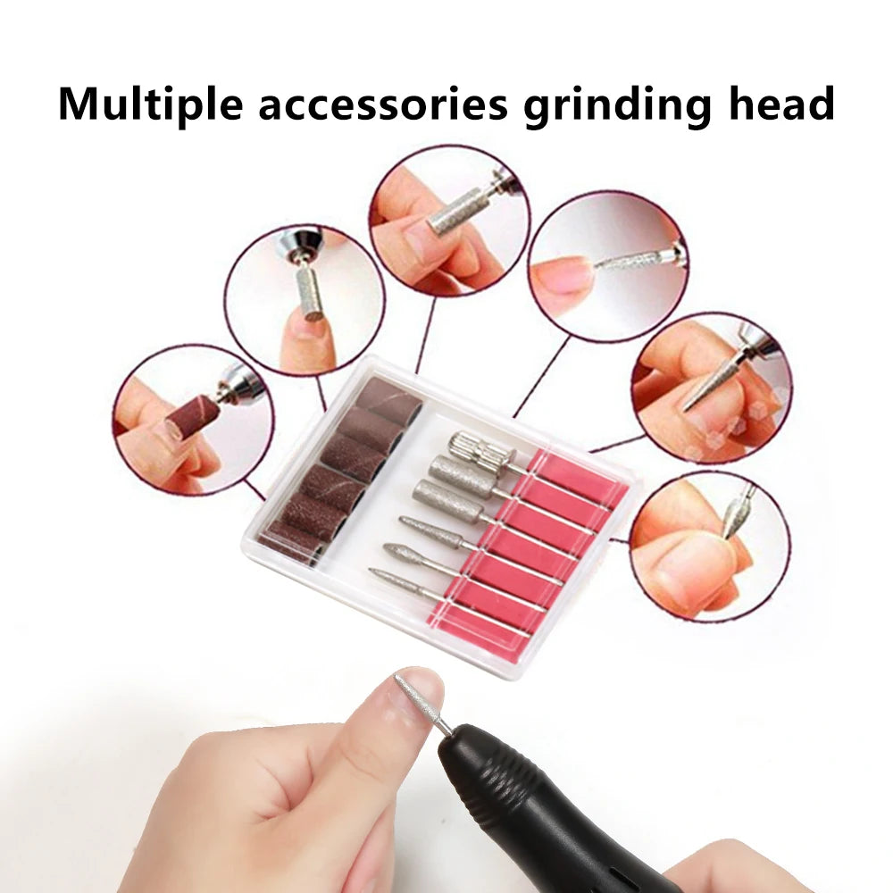 YIKOOLIN Electric Nail Drill Machine Nail File Drill Set Kit for Acrylic Nails Gel Nail Nail Art Polisher Sets Home Use