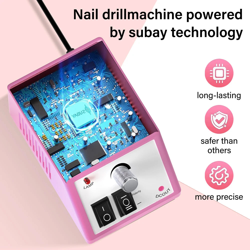 YIKOOLIN Electric Nail Drill Machine Nail File Drill Set Kit for Acrylic Nails Gel Nail Nail Art Polisher Sets Home Use