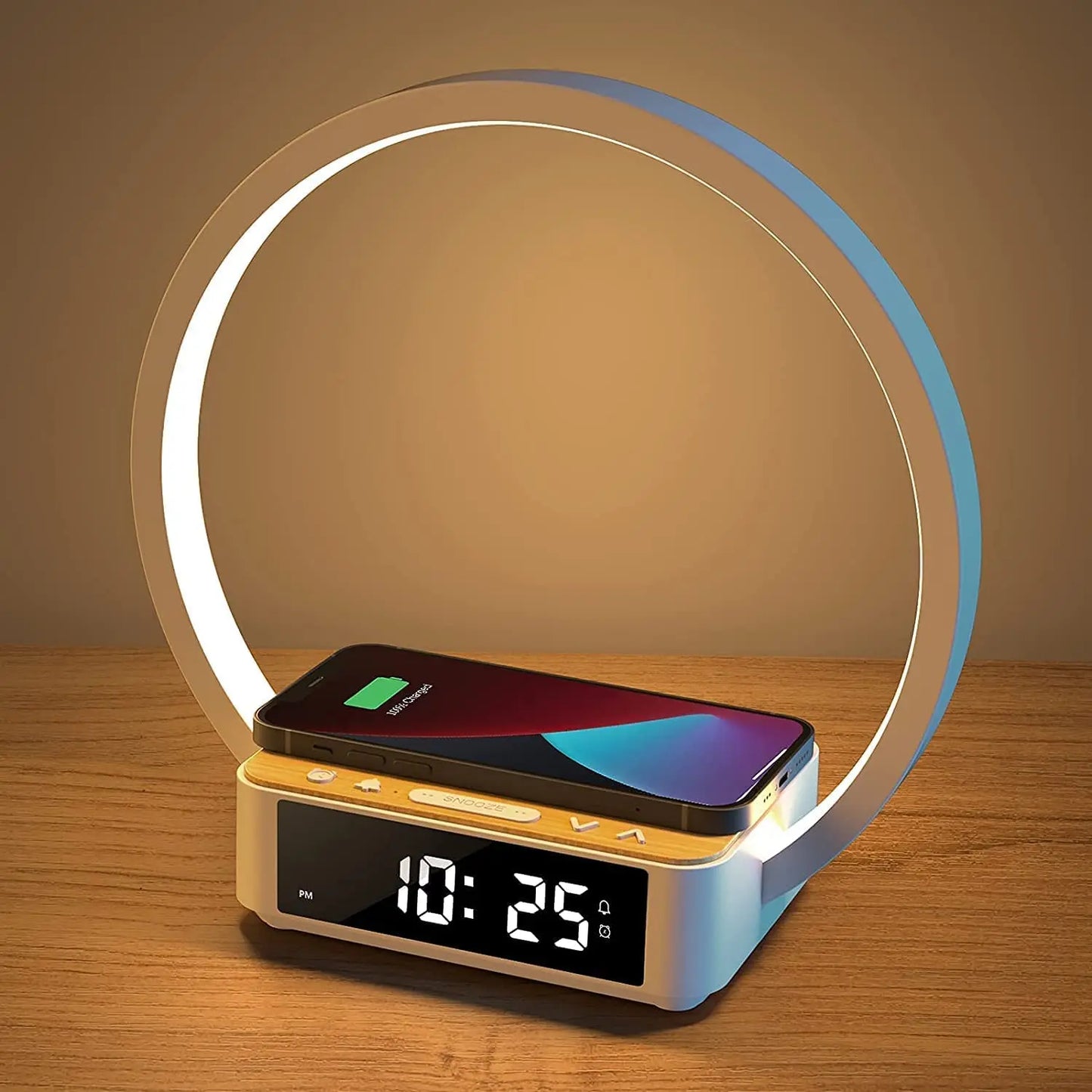 Multifunctional Night Light Atmosphere Lamps Digital Alarm Clock Speaker Wireless Charger Children Sleep Bedroom Decoration 2025