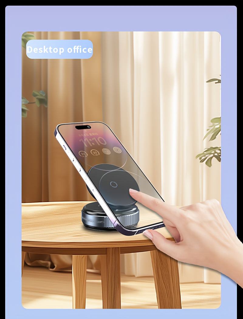 The New Upgraded 360° Rotating Magnetic Universal Phone Holder Features Vacuum And Magnetic Suction for a Stable Car Mount. It'S Suitable for Use in The Kitchen, on Desks, in Offices, During Workouts, While Traveling, And in