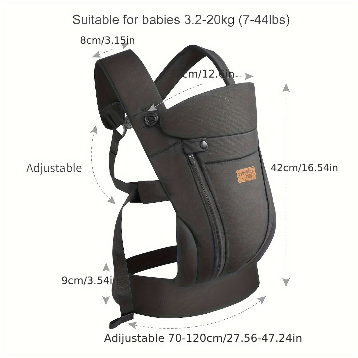 Vrbabies New Ergonomic Baby Carrier Newborn Toddler Wrap Carrier Hands Free Baby Sitting Support Sling Breathable Perfect For Infants Chest Sling For Babies Gift