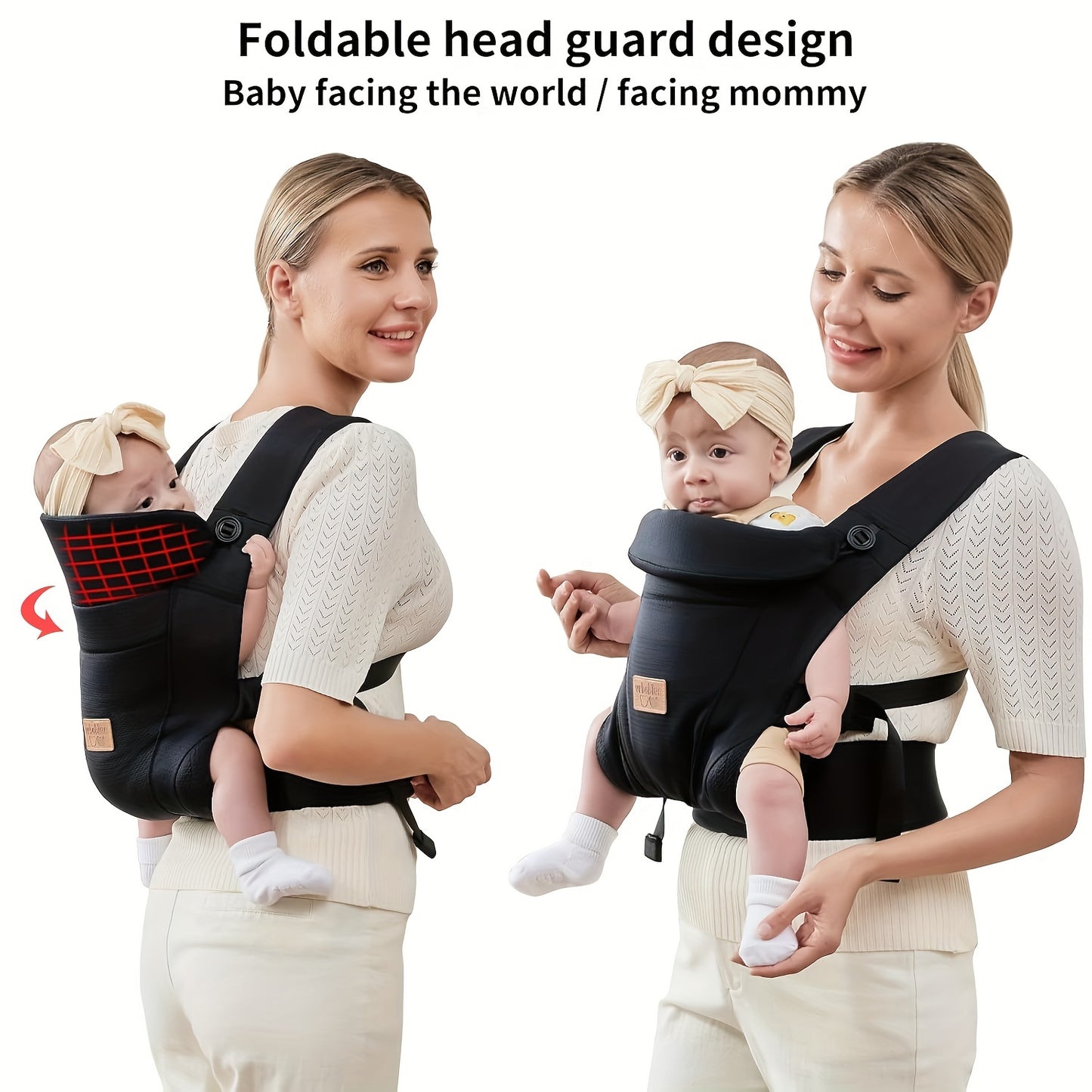 Vrbabies New Ergonomic Baby Carrier Newborn Toddler Wrap Carrier Hands Free Baby Sitting Support Sling Breathable Perfect For Infants Chest Sling For Babies Gift