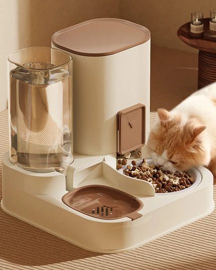 New Pet Cat Large Capacity Water Dispenser Dry Wet Separation for Automatic Feeder Drinking Water Supplies Food Container