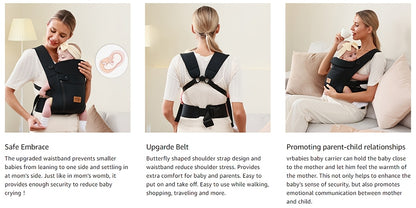 Vrbabies New Ergonomic Baby Carrier Newborn Toddler Wrap Carrier Hands Free Baby Sitting Support Sling Breathable Perfect For Infants Chest Sling For Babies Gift