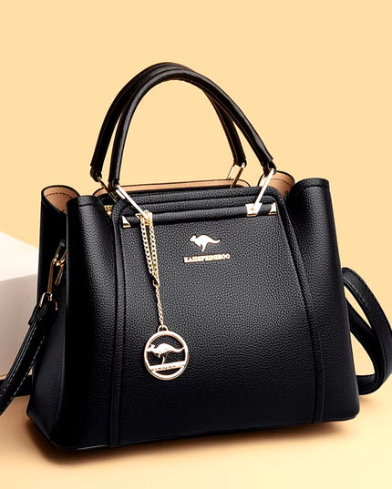 Luxury 3-Layer Leather Handbags for Women - Designer Crossbody Tote Bag with Large Capacity 2024
