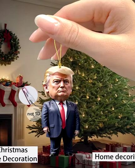 Cartoon Trump Pendant Acrylic Material Funny and Interesting Cartoon Pendant Suitable for Christmas Tree Cars Holiday DIY Gift