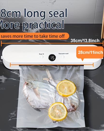 Compact One-button Automatic Vacuum Sealing Machine - Household Food Sealing Device for Vacuum Low Temperature Method and Dry Wet Food - Small Fresh-keeping Plastic Sealing Machine