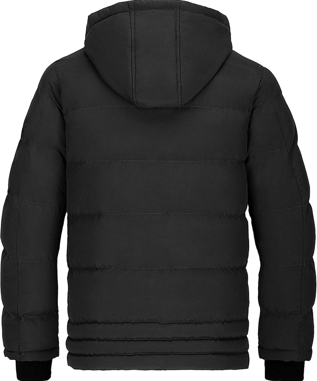 Men'S Thicken Puffer Jacket Padded Waterproof Warm Winter Coat with Hood