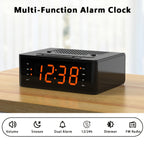 1pc USB Plug Alarm Clock for Bedroom with FM Radio, Wireless Connection, Dimmable LED Display, Sleep Timer, Adjustable Volume, Dual Alarm with ON/OFF Button, Bedside Clock for Adults Seniors ITOMA 515