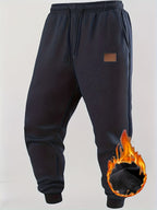 Men's 4-Color Options Compatible Sweatpants - Stretch Knit Joggers with Drawstring Waist, Belt-Like Design | Solid Color Options Black, Gray, Navy, White | Elastic Cuffs and Smooth Legs, Suitable for Gym, Casual, Casual Attir