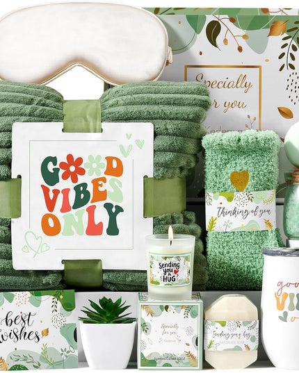 Self Care Gifts for Women Get Well Soon Gifts Basket,Relaxing Spa Gifts Basket Care Package with Tumbler and Blanket Thinking of You Gifts for Mom Wife Sister Best Friends