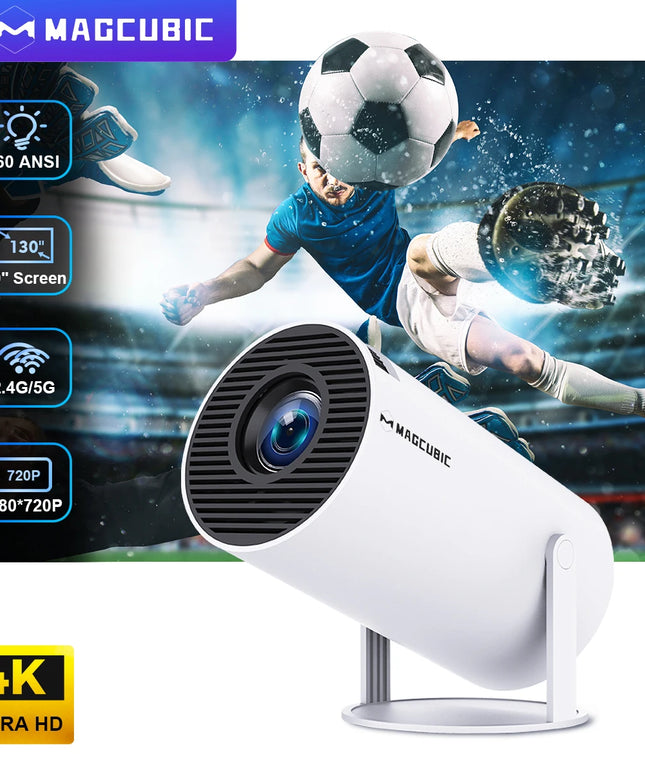 Projector Android 11 4K 1280*720P HY300 Dual Wifi 260ANSI 180°Flexible BT5.0 Cinema Outdoor Portable Projetor HY300 Pro