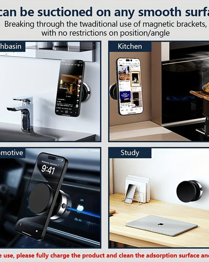 2025 New Car Electric Suction Cup Vacuum Magnetic Mobile Phone Holder, 1 Multi-angle Dashboard Navigation Universal Holder, Car Magnetic Mobile Phone Holder, Car Mobile Phone Accessories