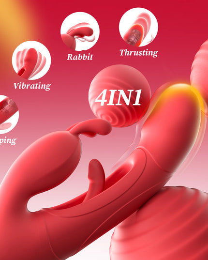 Female Sex Toys Thrusting Rabbit Vibrator for Women with 7 Powerful Vibrations & 4 Flapping Modes, Waterproof Adult Toy
