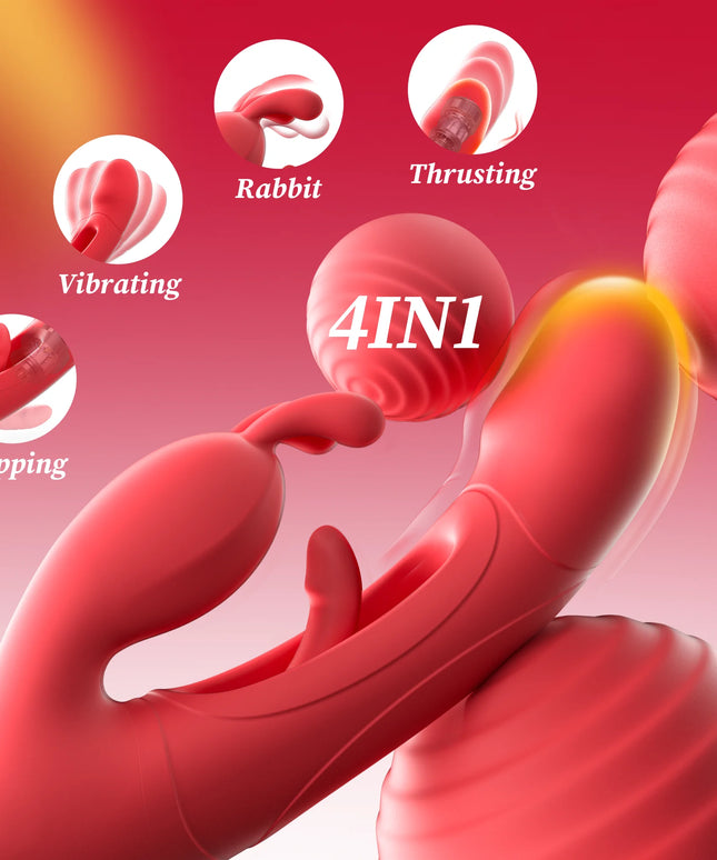 Female Sex Toys Thrusting Rabbit Vibrator for Women with 7 Powerful Vibrations & 4 Flapping Modes, Waterproof Adult Toy