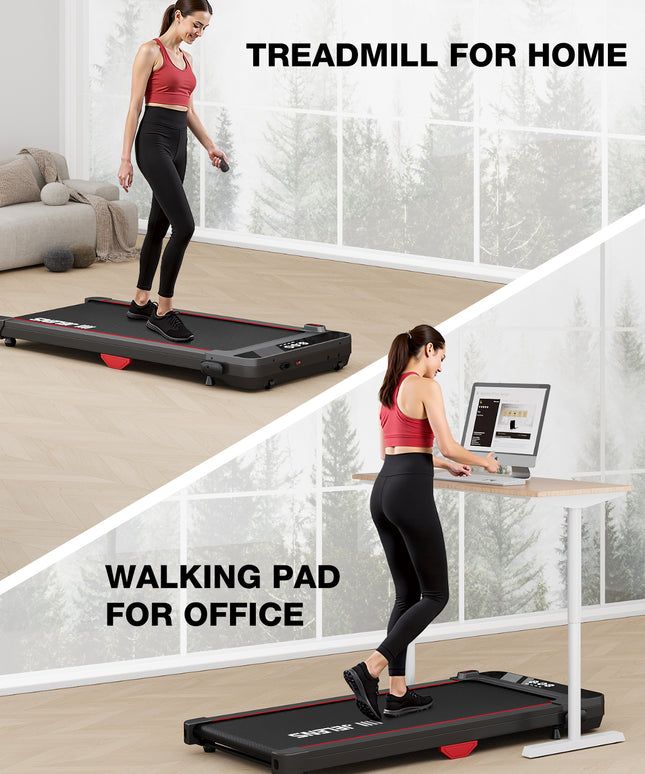 Walking Pad, under Desk Treadmill, 2.5HP Portable Treadmills for Home Office, Walking Jogging Machine with Remote Control, LED Display
