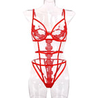 Women's Embroidered Babydoll Lingerie Set - Elegant and Sensual Nightwear