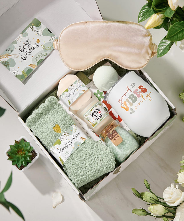 Self Care Gifts for Women Get Well Soon Gifts Basket,Relaxing Spa Gifts Basket Care Package with Tumbler and Blanket Thinking of You Gifts for Mom Wife Sister Best Friends