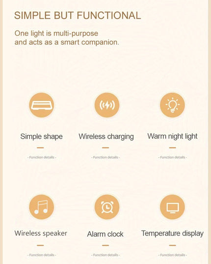 Fast 15W Wireless Charging Digital Alarm Clock Radio - 6 In 1 Bedside Clock With Dual Alarm, FM Radio, 12/24H USB Charger, Countdown Timer, RGB Mode, Wireless Speaker