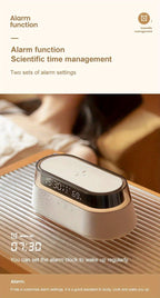 Fast 15W Wireless Charging Digital Alarm Clock Radio - 6 In 1 Bedside Clock With Dual Alarm, FM Radio, 12/24H USB Charger, Countdown Timer, RGB Mode, Wireless Speaker