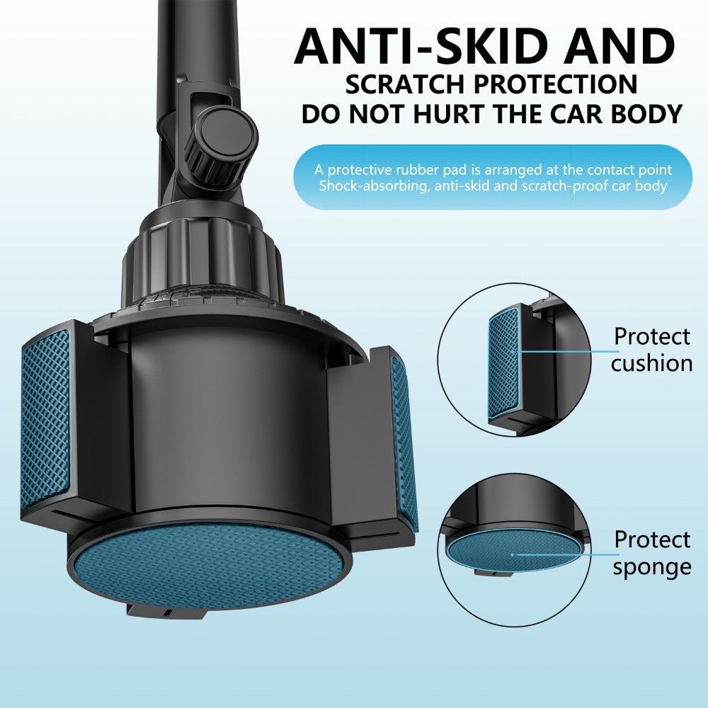 1-Pack Adjustable ABS Adjustable Cup Holder Mount for Phone and Tablet, Dual-Use Navigation Stand