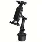 1-Pack Adjustable ABS Adjustable Cup Holder Mount for Phone and Tablet, Dual-Use Navigation Stand