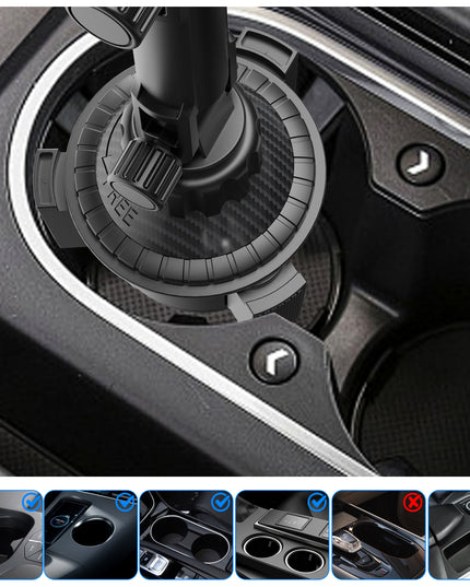 1-Pack Adjustable ABS Adjustable Cup Holder Mount for Phone and Tablet, Dual-Use Navigation Stand