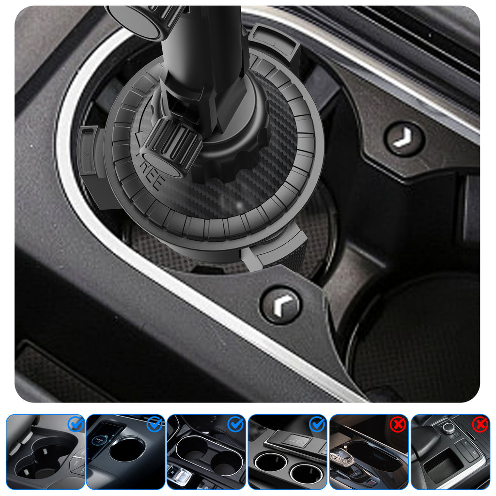 1-Pack Adjustable ABS Adjustable Cup Holder Mount for Phone and Tablet, Dual-Use Navigation Stand