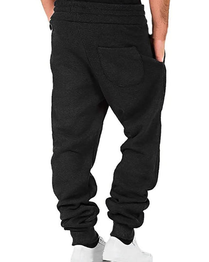 Men Athletic Pants, Elastic Waist Drawstring Trousers Fall Casual Pants with Pockets