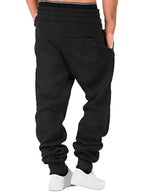 Men Athletic Pants, Elastic Waist Drawstring Trousers Fall Casual Pants with Pockets