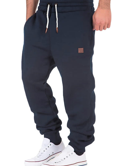Men Athletic Pants, Elastic Waist Drawstring Trousers Fall Casual Pants with Pockets