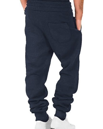 Men Athletic Pants, Elastic Waist Drawstring Trousers Fall Casual Pants with Pockets