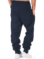 Men Athletic Pants, Elastic Waist Drawstring Trousers Fall Casual Pants with Pockets
