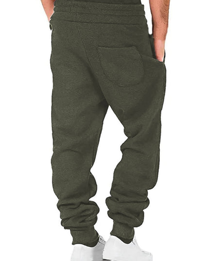 Men Athletic Pants, Elastic Waist Drawstring Trousers Fall Casual Pants with Pockets