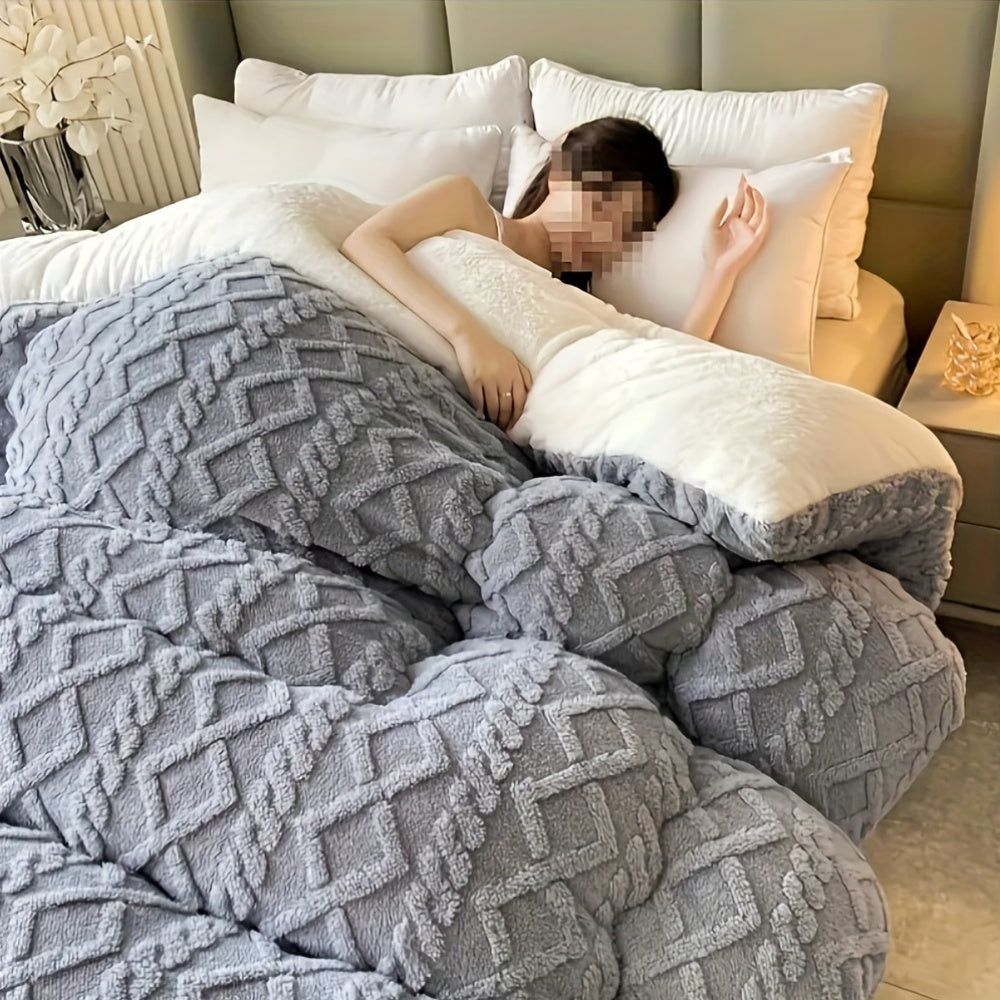 Luxurious Taffeta Comforter | Soft, Thick, and Warm - Machine Washable, Grey Polyester Cover, Microfiber Filling, Medium Weight, All-Season, Perfect for Bedroom, Guest Room, and Hotel Use