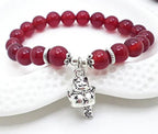 Cute Dog Bracelet with Red Agate & S925 Silver