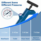 High Pressure Air Toilet Plunger Set, Stainless Steel Toilet Snake Toilet Unclogger, Air Drain Blaster Plunger for Kitchen Sink, Toilet, Bathroom, Clogged Pipe