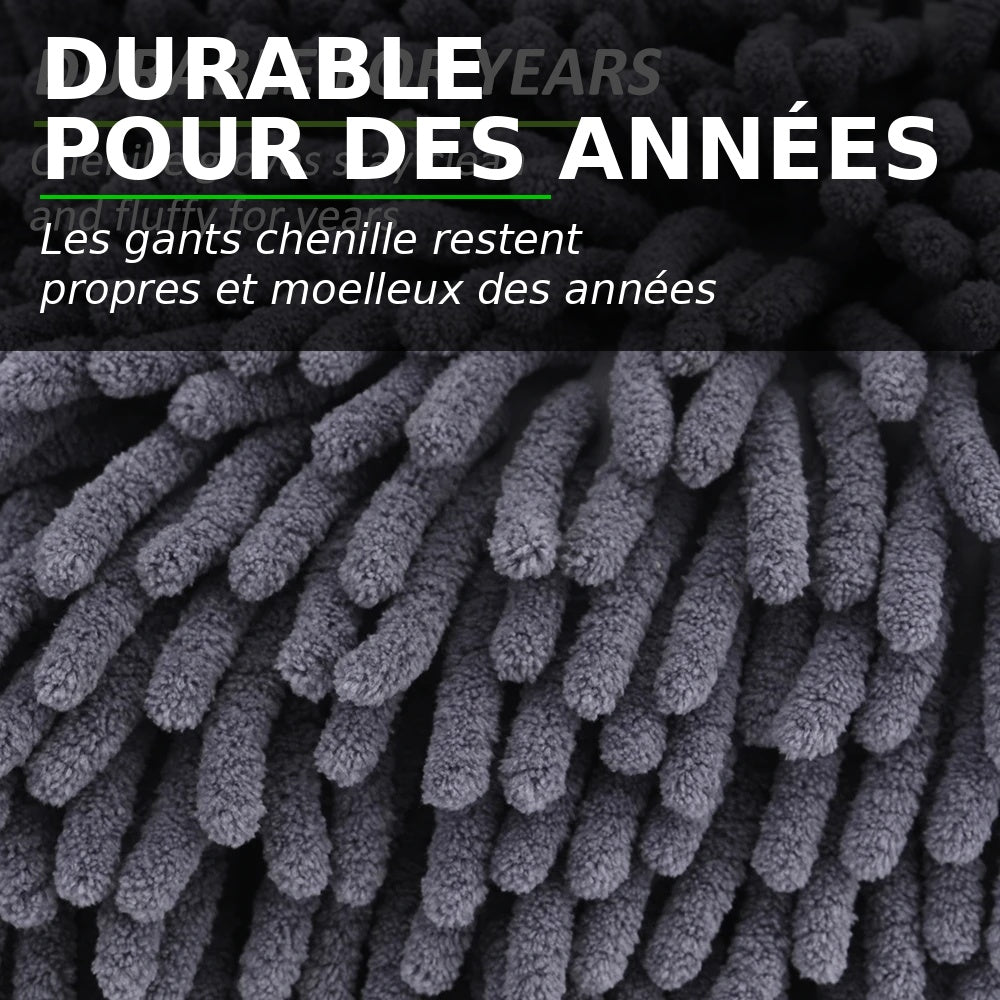 Car Wash Gloves Chenille Glove Plush Rags Thickened double-sided Car Supplies Cleaning Tools Auto Acessories Car Detailing