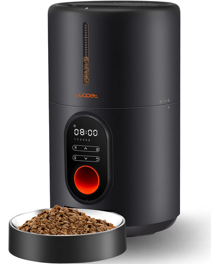 Automatic Dog Feeders, Pet Feeder, Cat Food Dispenser with Stainless Steel Bowl, 4L, Black