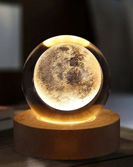 Crystal Ball Night Lights Glowing Planet Galaxy Astronaut 3D Moon Table Lamp USB Atmosphere Lamp Tabletop Decorations Kid Gifts