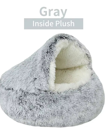 Winter Plush Pet Cat Bed round Cat Cushion Cat House 2 in 1 Warm Cats Basket Pet Sleep Bag Kitten Nest Kennel for Small Dog Cats
