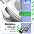 Advanced Bidet Attachment for Toilet Seat - Dual Nozzle Rear and Feminine Wash with Adjustable Water Pressure Sprayer, Non-Electric Shattaf Butt Cleaner with Universal Adapter for US and Canada, White Color