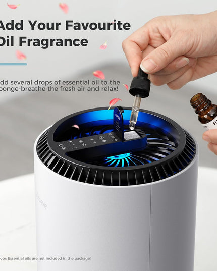 Air Purifiers for Bedroom Home, Air Purifier Air Cleaner for Smoke Pollen Dander Hair Smell Portable Air Purifier with Sleep Mode Speed Control for Bedroom Office Living Room, MK01- White