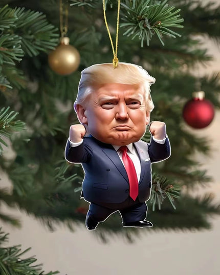 Cartoon Trump Pendant Acrylic Material Funny and Interesting Cartoon Pendant Suitable for Christmas Tree Cars Holiday DIY Gift